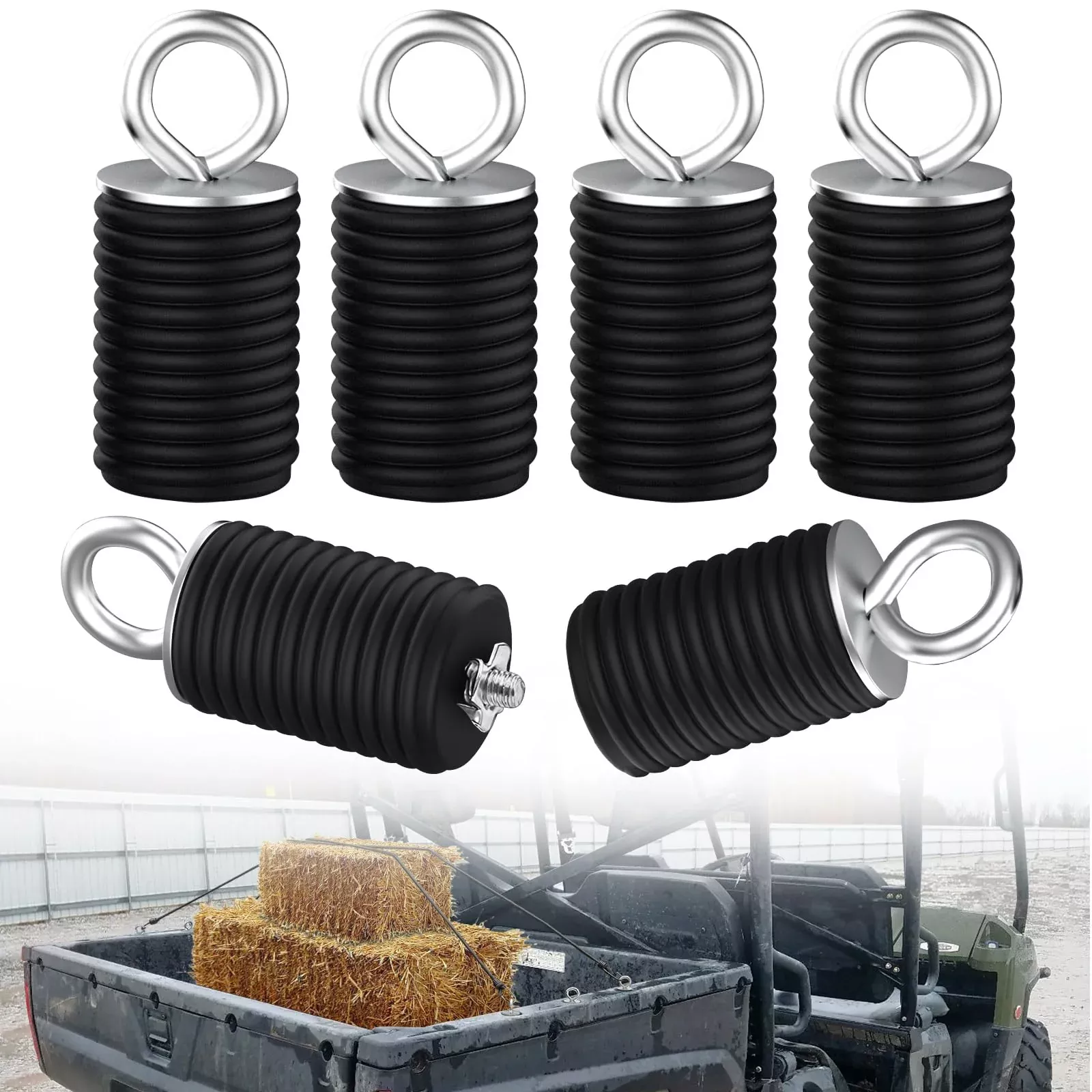 Quickwolf Ranger General Tie Down Anchor Bed Anchor Compatible With Polaris Ranger 1000 Xp 900 800 700 500 570 General 1000 Lock And Ride Anchor Utv Accessories (Black,6 Pcs)