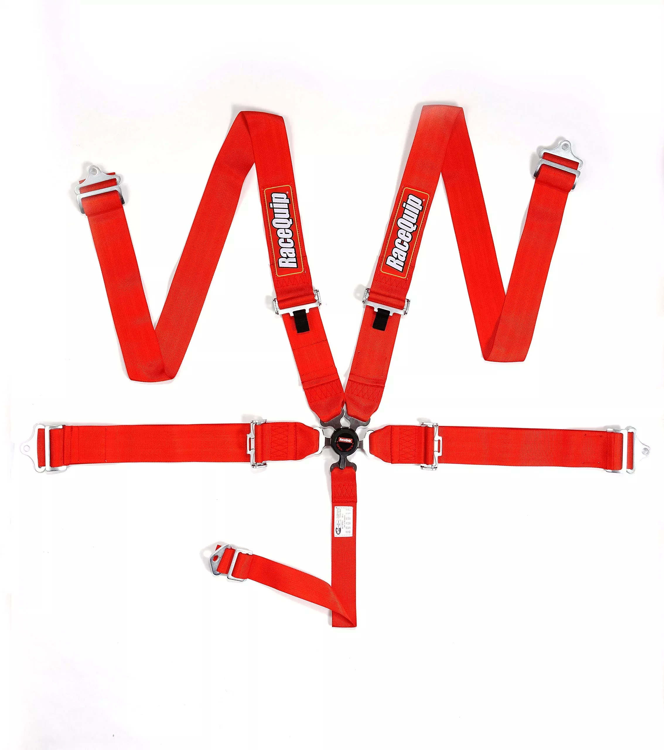 Racequip Auto Racing Harness Set Camlock 5 Point Pull-Down Lap Sfi 16.1 Red 741011