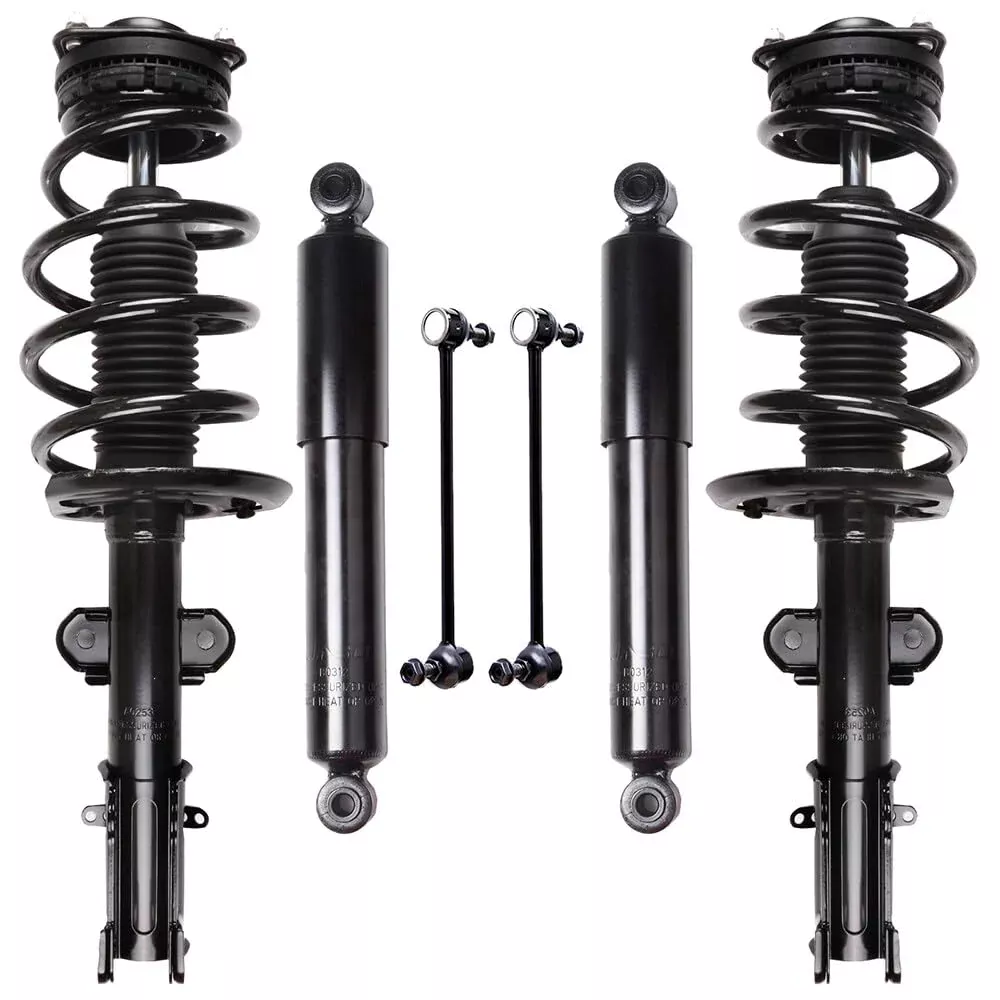 Roadfar Suspension Kit 6Pcs Struts Suspension Kit Front Strut Spring Assembly Rear Shock Absorber Stabilizer Bar Link Kit Fit For 2008-2016 For Chrysler Town & Country