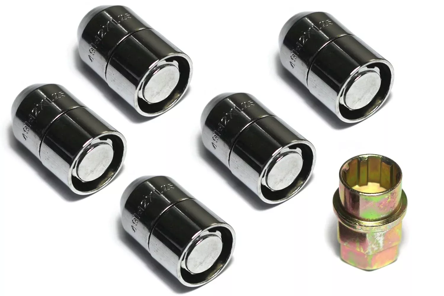 Rugged Ridge | Wheel Lug Nut Lock Kit, 5 Piece, 1/2 -20 Thread, Chrome | 16715.20