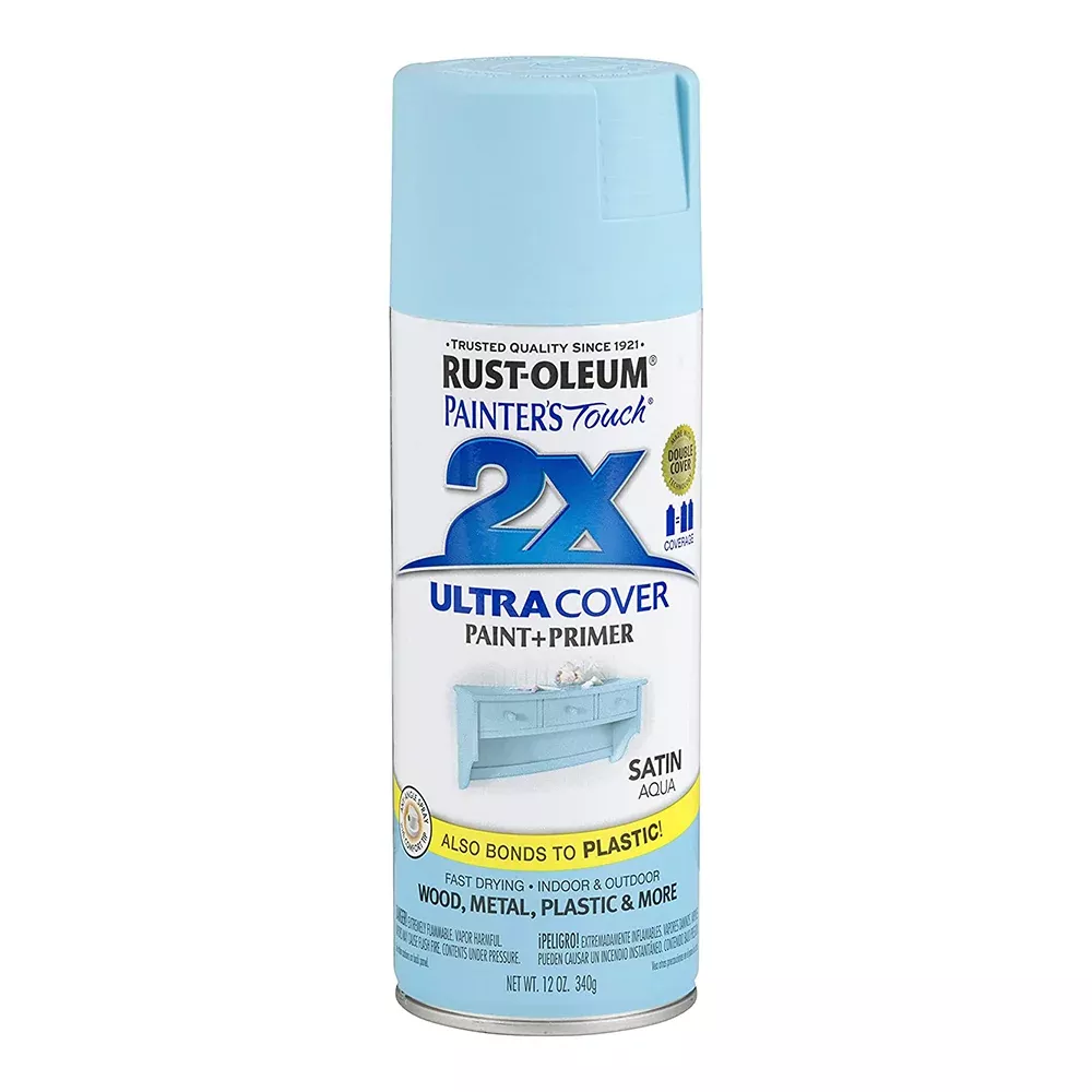 RUST-OLEUM 2X Ultra Cover Satin Paint & Primer Spray Paint 340g Aqua