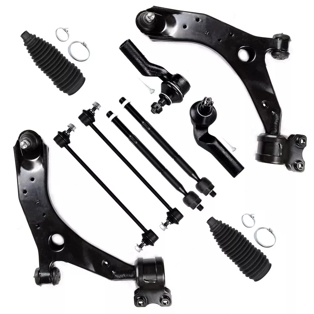 Scitoo 10Pcs Front Suspension Kit Lower Control Arm And Ball Joint Outer Inner Tie Rod End W/Boot Sway Bar End Link Replacement For 2004-2009 For Mazda 3 2006-2010 2012-2017 For Mazda 5