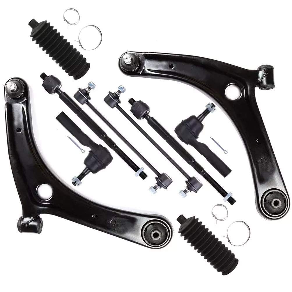 Scitoo 10Pcs Front Suspension Kit Lower Control Arm And Ball Joint Sway Bar Link Outer Inner Tie Rod End W/Boot For 2007-2012 For Dodge Caliber 2007-2017 For Jeep Compass 2007-2017 For Jeep Patriot