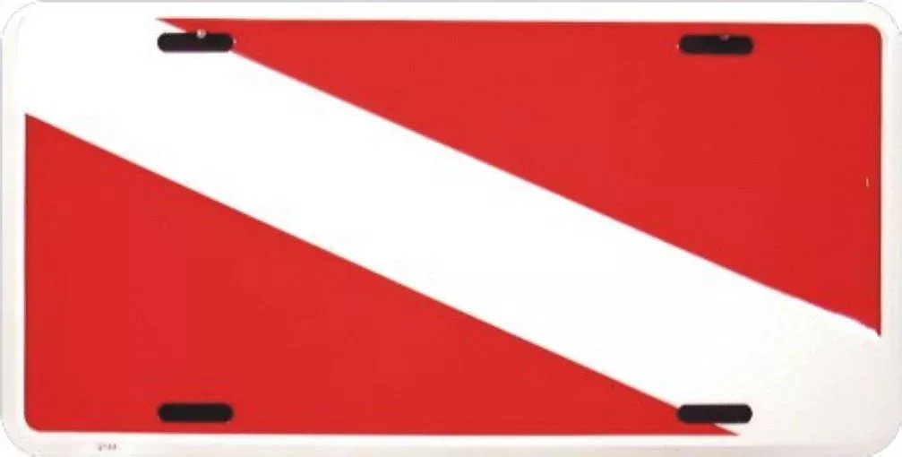 Scuba Divers Flag Novelty License Plate
