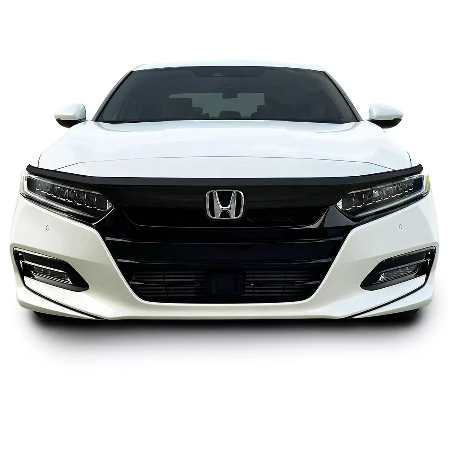 SlickMod Chrome Delete Blackout Vinyl Overlay for 2018-2020 Honda Accord Sedan Front Grill Trim, Gloss Black, Model HON-ACC-4D-1821-FGHB