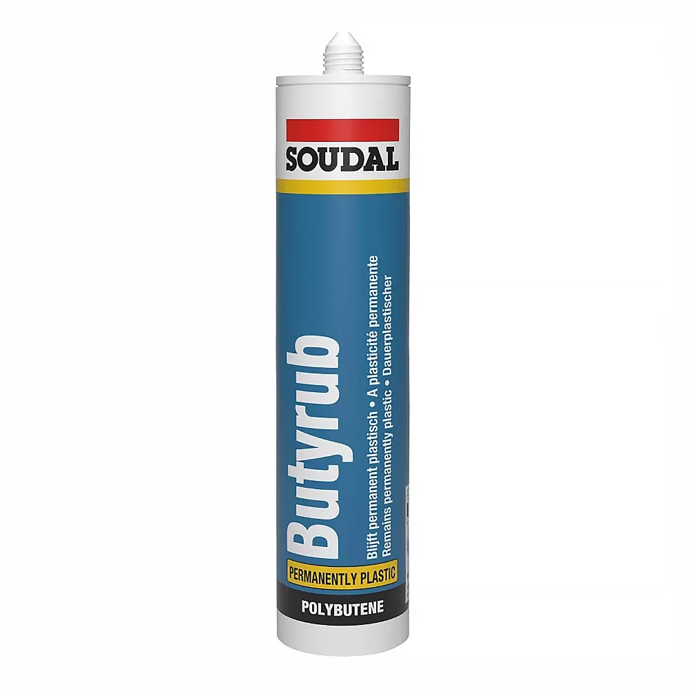 SOUDAL Butyrub UV Resistant Permanent Mastic Joint Sealant 310ml White