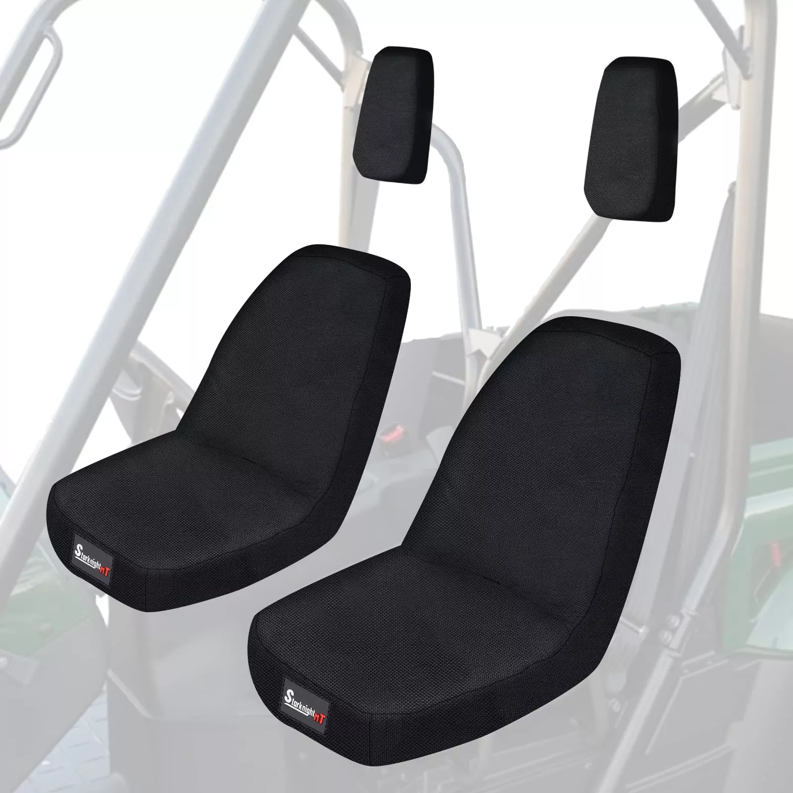 StarknightMT UTV Rhino Seat Covers, Water-Resistant 1680D Fabric, Black, Compatible with Rhino 700/660/450 (2004-2021)