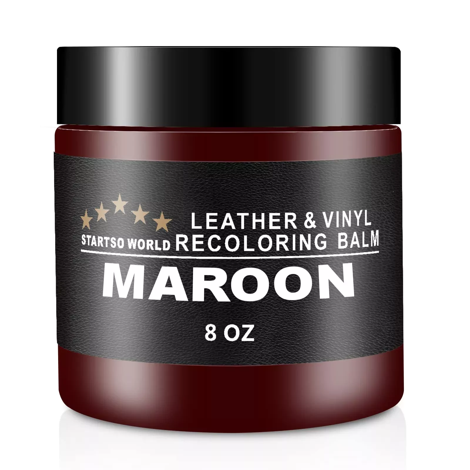 STARTSO WORLD Leather Recoloring Balm, Maroon Leather Repair Kit for Couches, Model LRB-M200, Restore & Renew Faded Leather