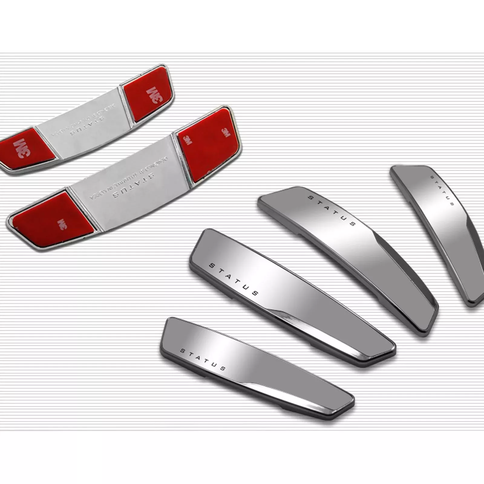 Status 4 Pcs High Glossy Slim Door Edge Guards Bumper Protector Trim Guard Sticker Molding For Motors Auto Vehicle Silver Color