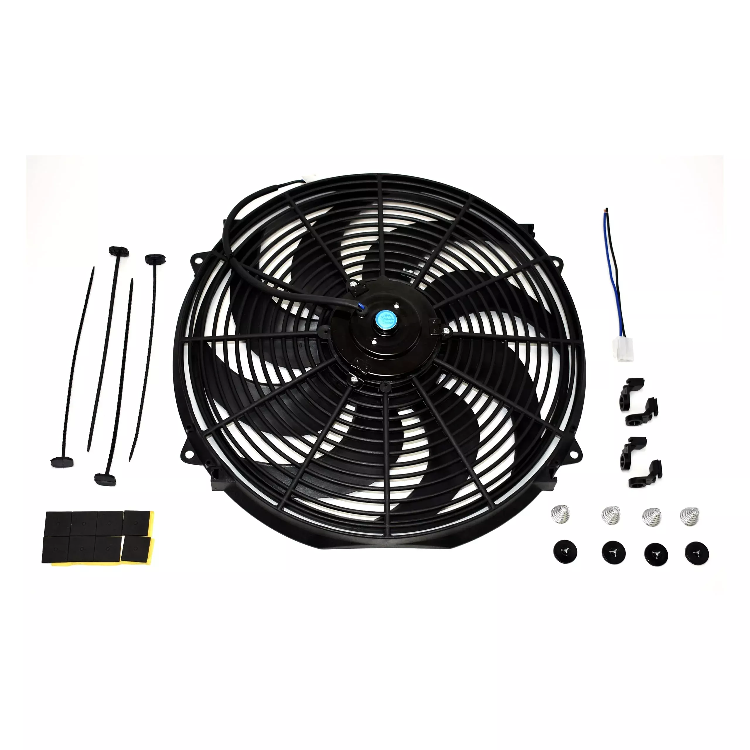 A-Team Universal High Performance Radiator Electric Cooling Fan Assembly Kit – 16′ Size – Heavy Duty – 3000 Cfm Capacity – 12 Volts – 8 Blade Design – Perfect For Turbo Applications – Black