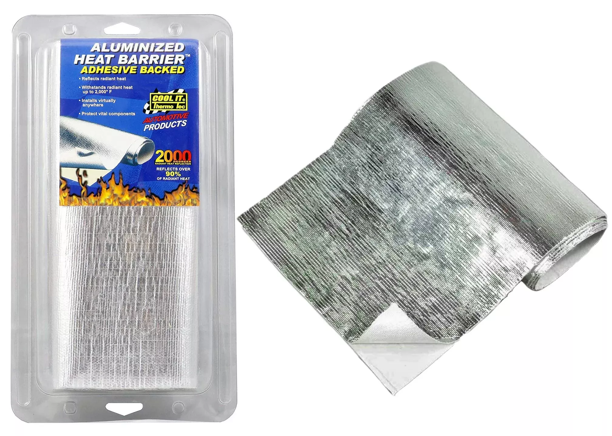 Thermo-Tec 13500 Adhesive Backed Aluminized Heat Barrier, 12′ X 12′ (Pack Of 2): Total 2 Feet (13575)