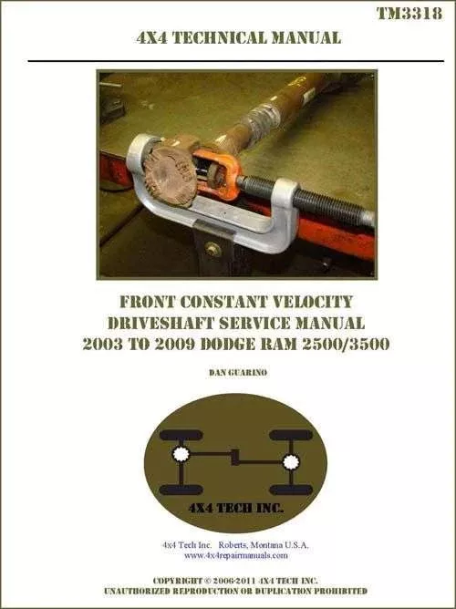 TM3318 2003-2009 Ram Front Constant Velocity Driveshaft Service Manual