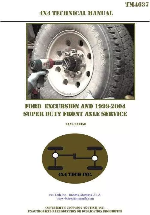 TM4637 Front Axle Tech Manual for Excursion & 1999-2004 Super Duty
