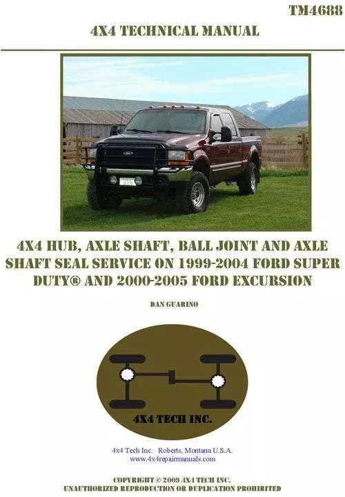 TM4688 Ford Super Duty, Excursion 4x4 Front Axle Shop Manual