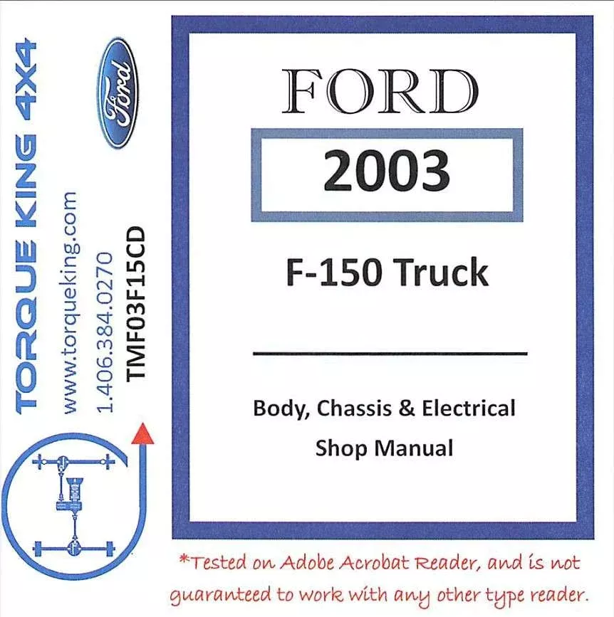 TMF03F15CD 2003 Ford Factory Shop Manual on CD for F150