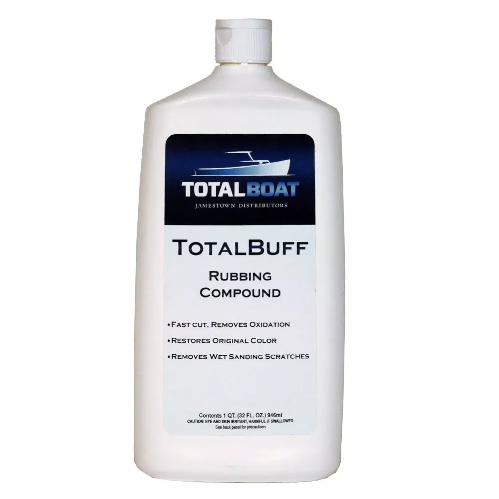 TotalBoat TotalBuff Marine Rubbing Compound – Aggressive Fast Cut Liquid Formula for Fiberglass & Paint Restoration – 1 Quart