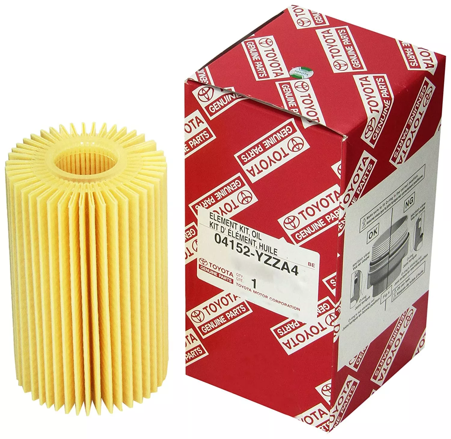 Toyota Oil Filter 04152-YZZA4 – Paper Material, Engine Oil Filter Replacement
