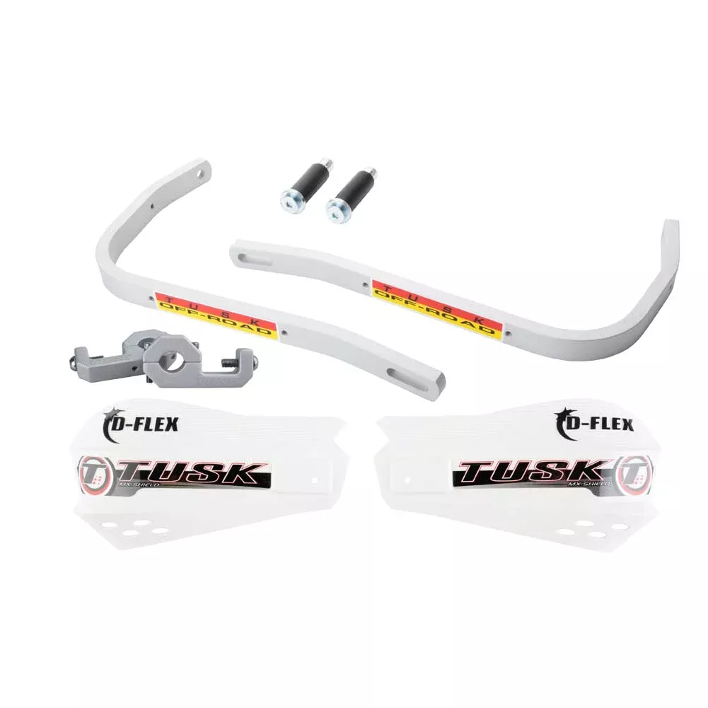 Tusk D-Flex Handguards With Mx Shields White 7/8'' Bar Mounts