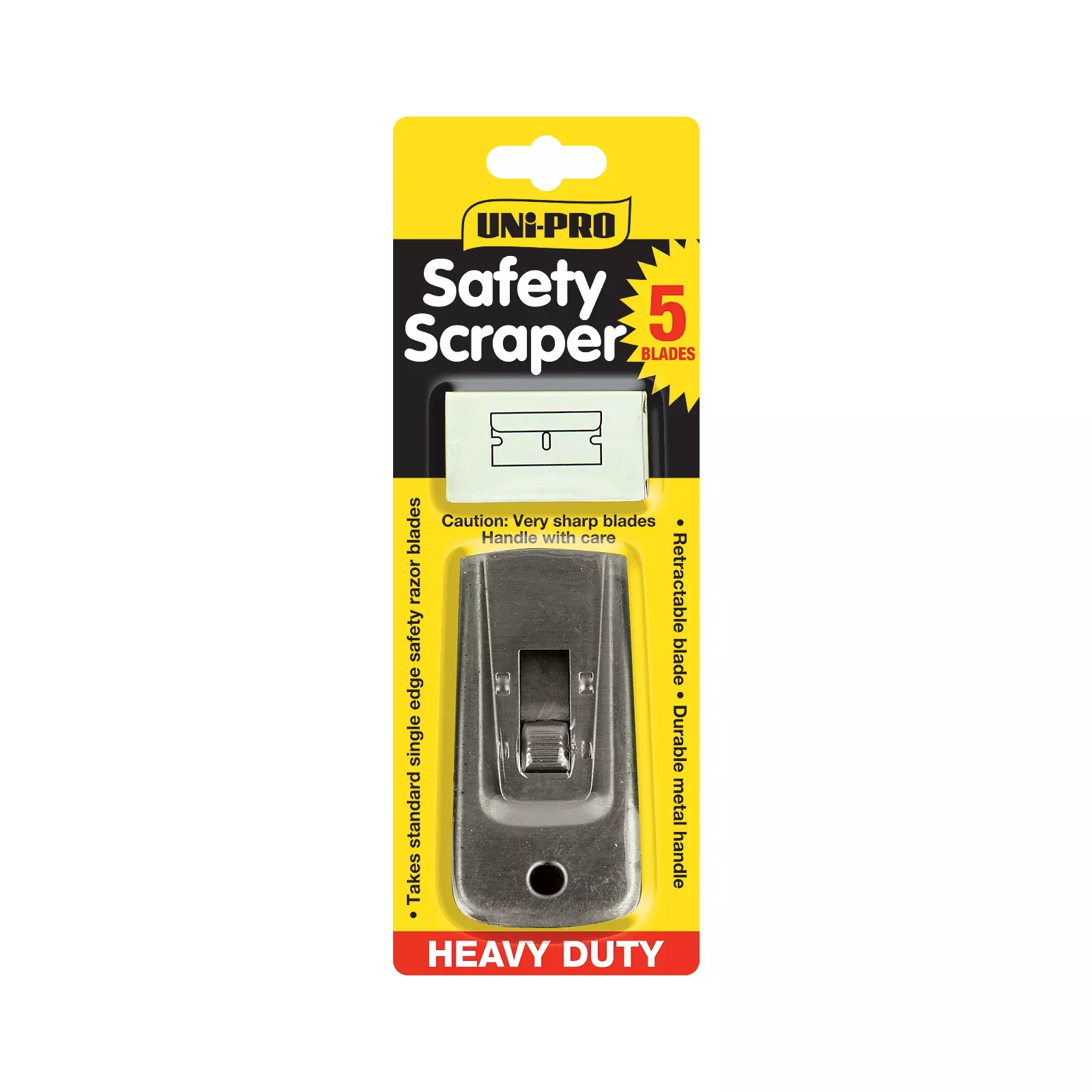 UNi-PRO Heavy Duty Retractable Safety Scraper With 5 Blades