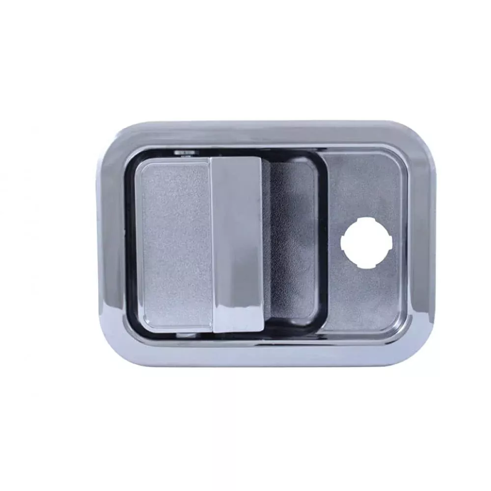 United Pacific Freightliner Columbia Door Handle – Driver Side Lock Cylinder, Chrome – Model 42363