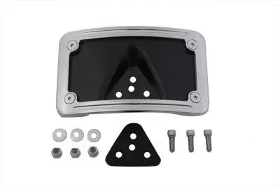 V-Twin 42-1009 – License Plate Bracket Curved Laydown Style Chrome Billet