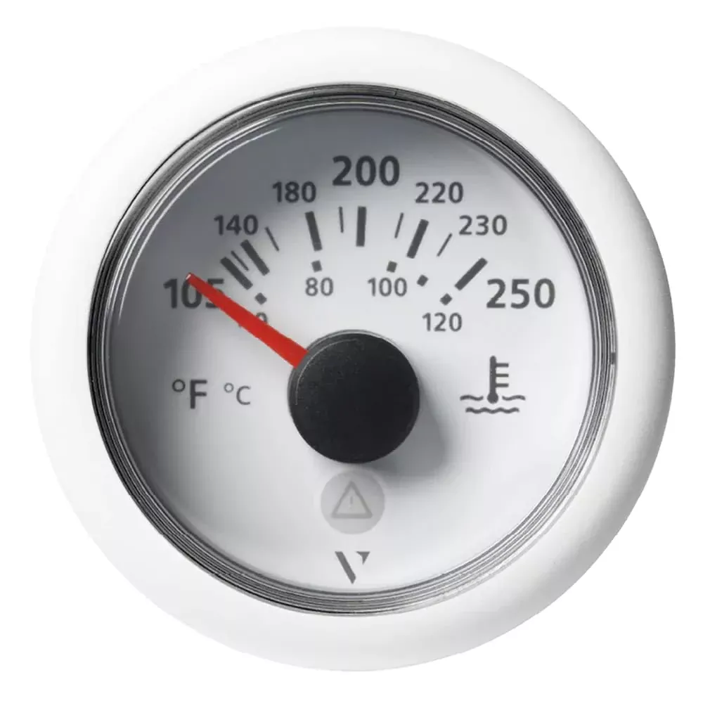 Veratron 52 Mm (2-1/16”) Viewline Temperature Gauge 105F To 250F – White Dial/Bezel