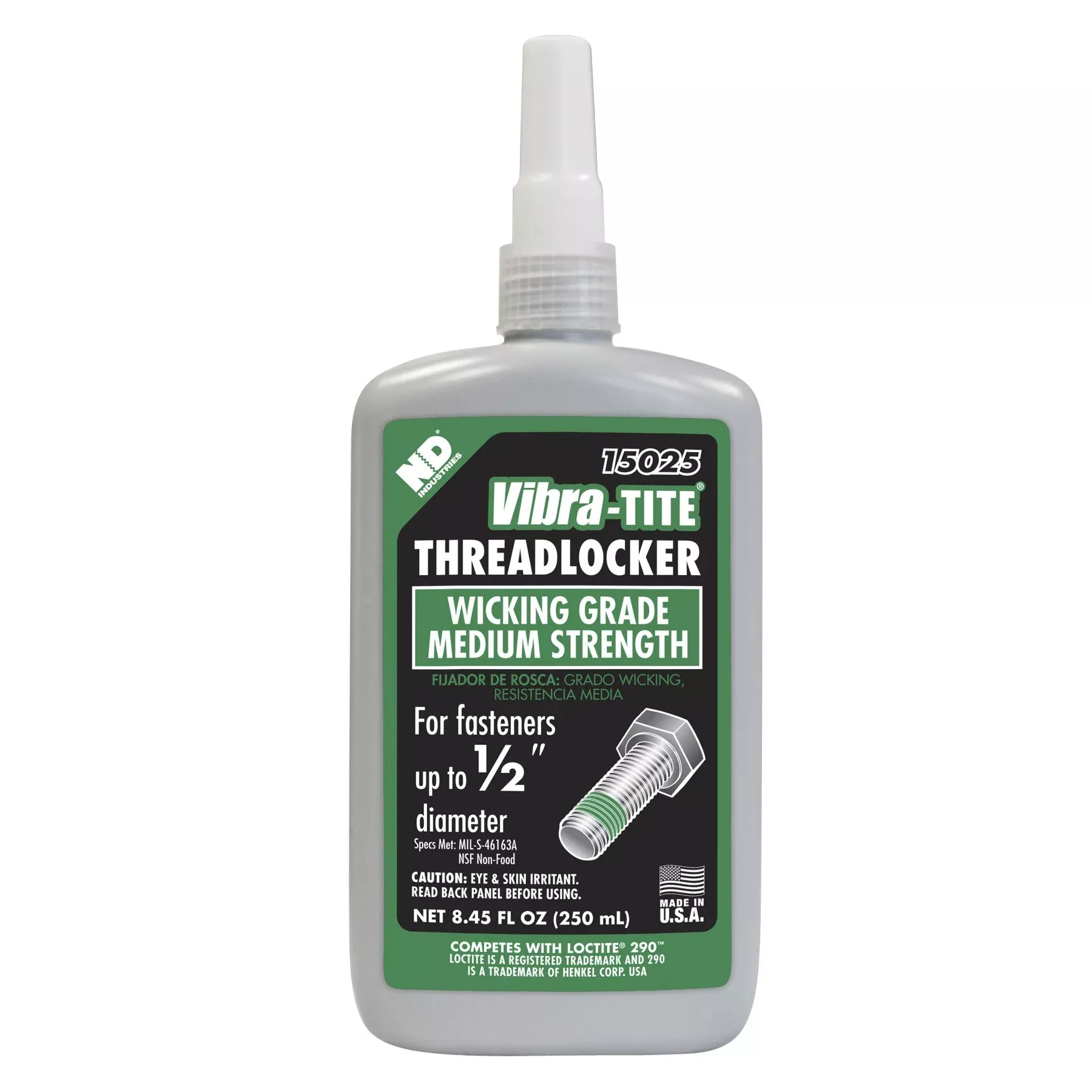 Vibra-Tite – 15025 150 High Strength Anaerobic Threadlocker, 250 Ml Bottle, Green