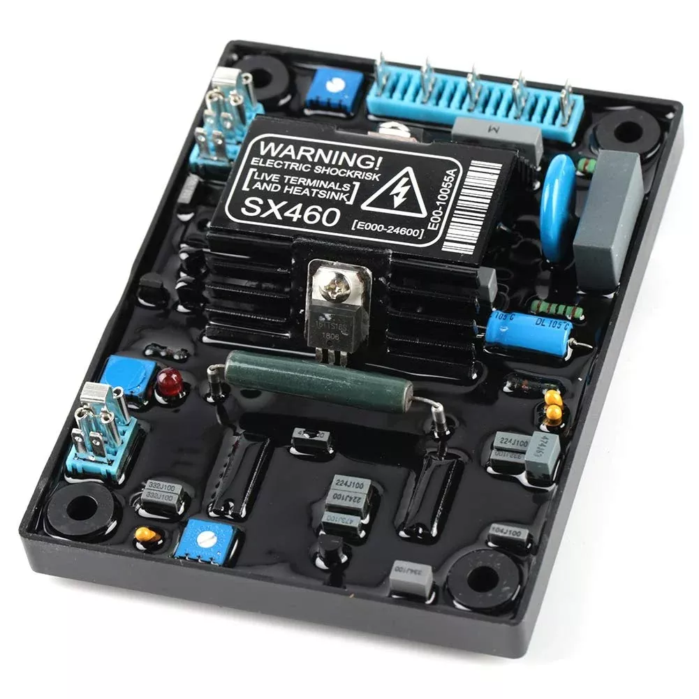 Walfront SX460 Automatic Voltage Regulator AVR for Generator, Black, Model 16104223-74ac-44d6-b055-bbfe51ccef16, Plastic Material