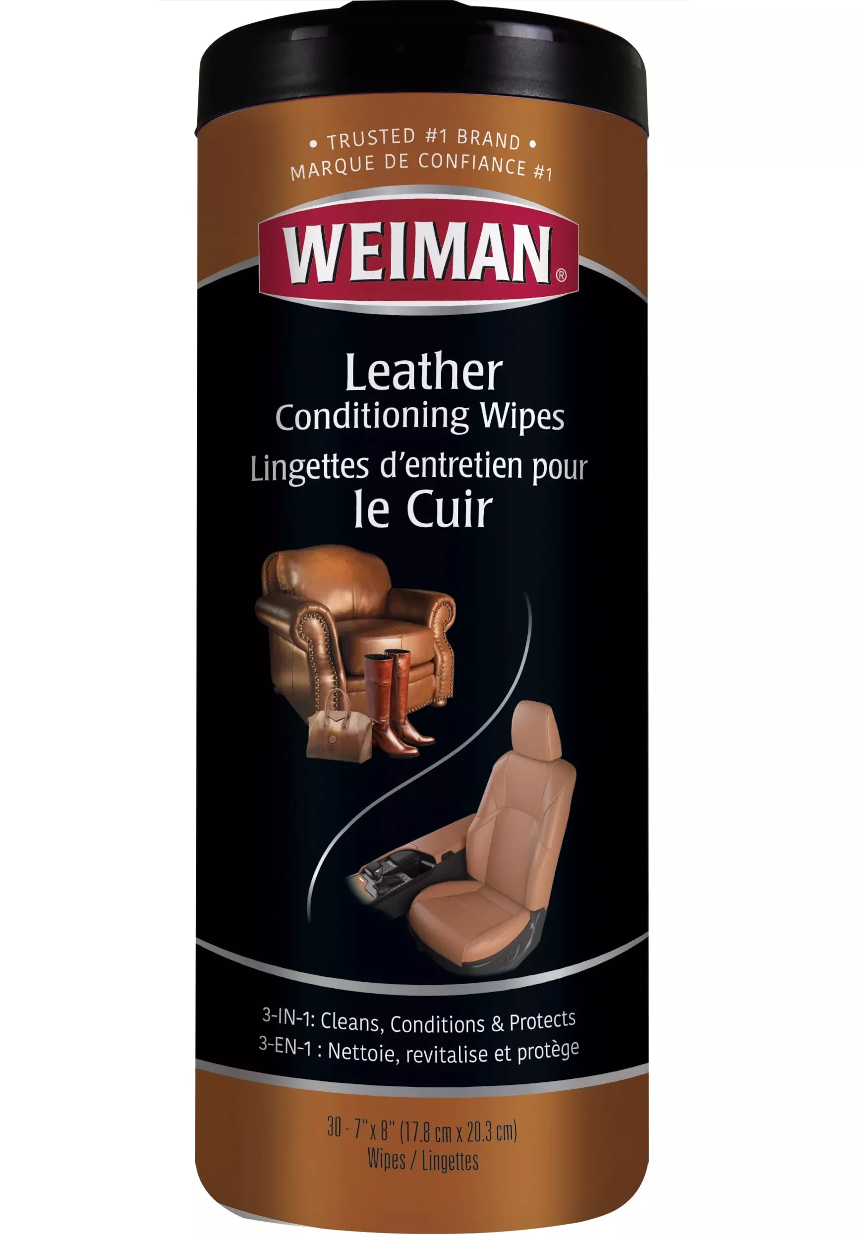 Weiman Leather Wipes – 6 Pack – Clean, Condition, Ultra Violet Protection Help Prevent Cracking Or Fading Of Leather Furniture, Car Seats And Interior, Shoes