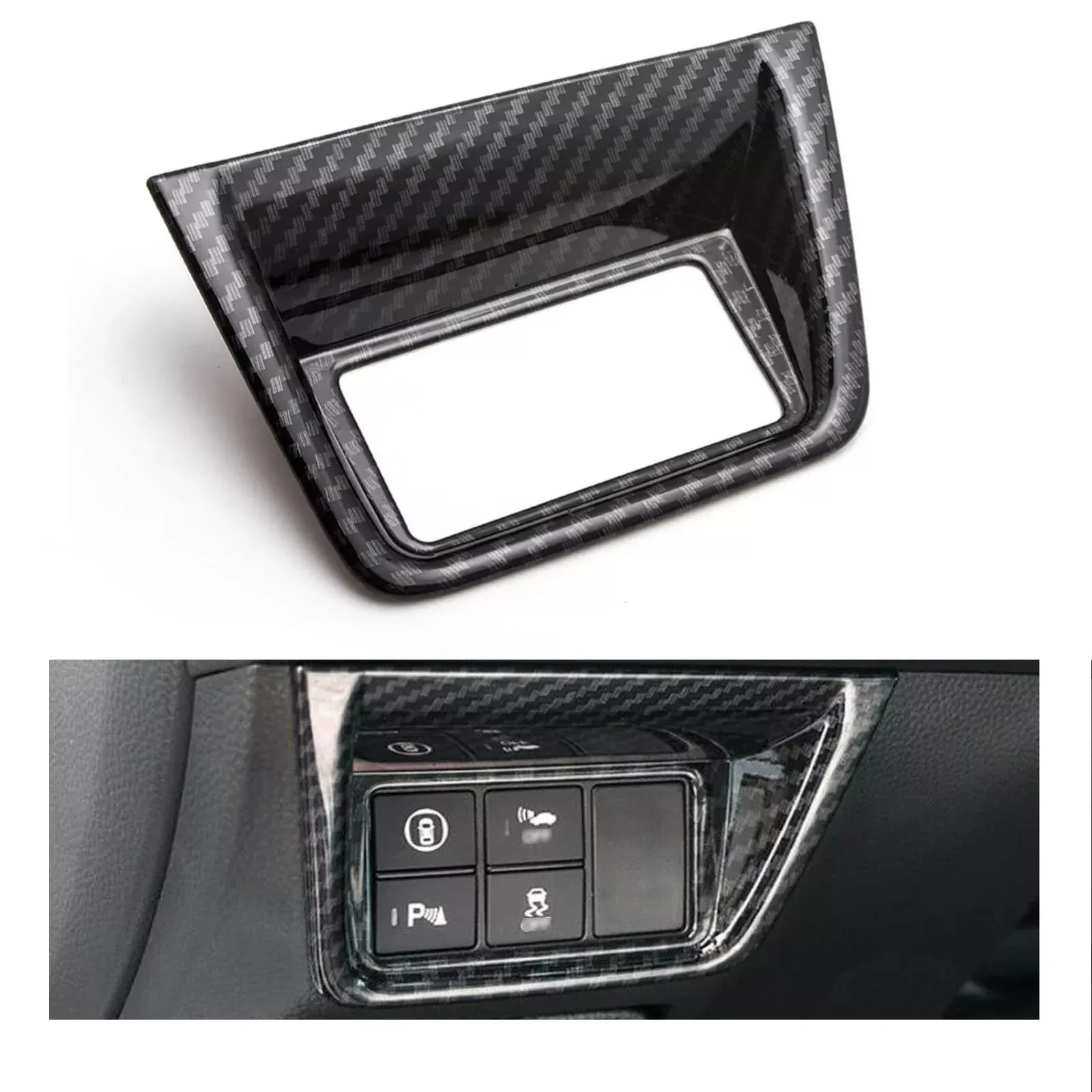 Xotic Tech Console Control Function Button Panel Frame Cover Trim, Carbon Fiber Pattern, Compatible With Honda Accord 10Th Gen 2018-2022
