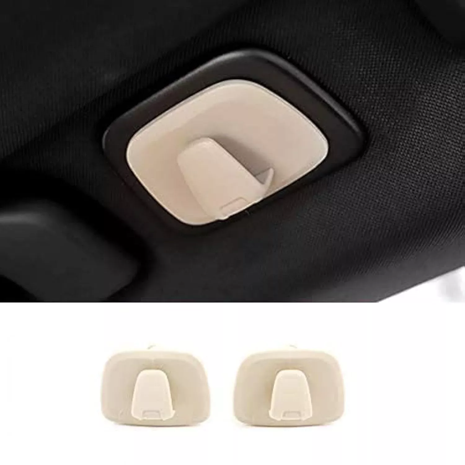 Xqauto Abs Plastic Interior Roof Hooks Clothes Hanger Hook Trim For Volvo V90 S90 Xc40 Xc60 Xc90 2015-2020 (Beige)