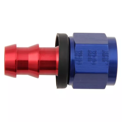 XRP 230010 Push-On -10AN Straight Female Hose End – Red/Blue Anodized