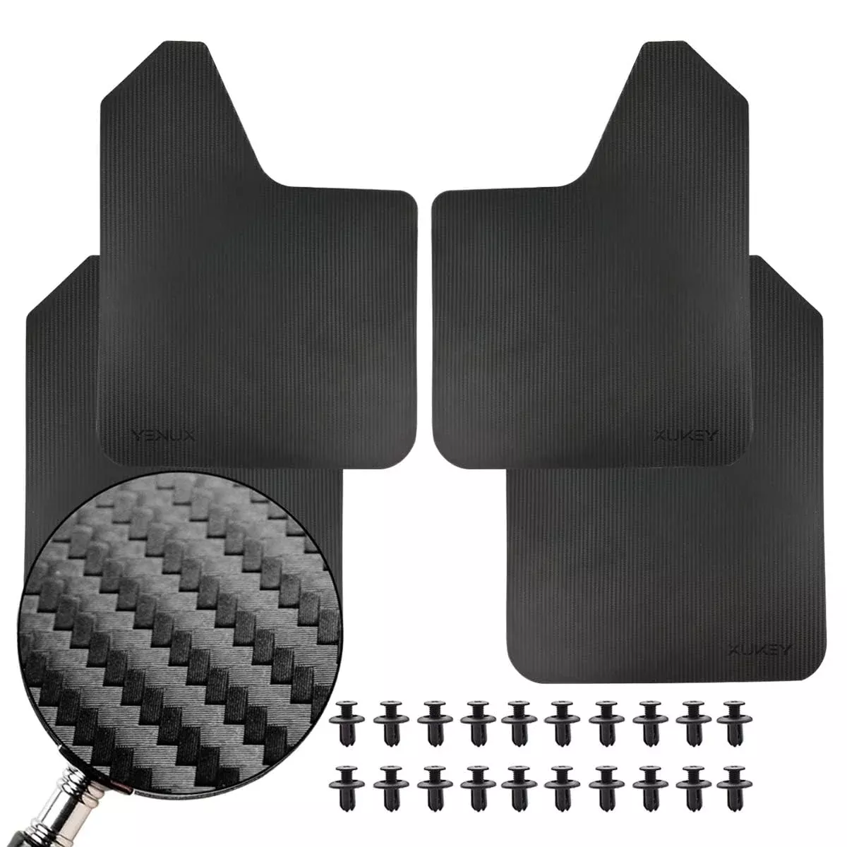 Xukey 4Pcs/Set Universal Carbon Fiber Effect Mudflaps For Car Pickup Suv Van Truck Mud Flaps Splash Guards Mudguards Dirty Traps