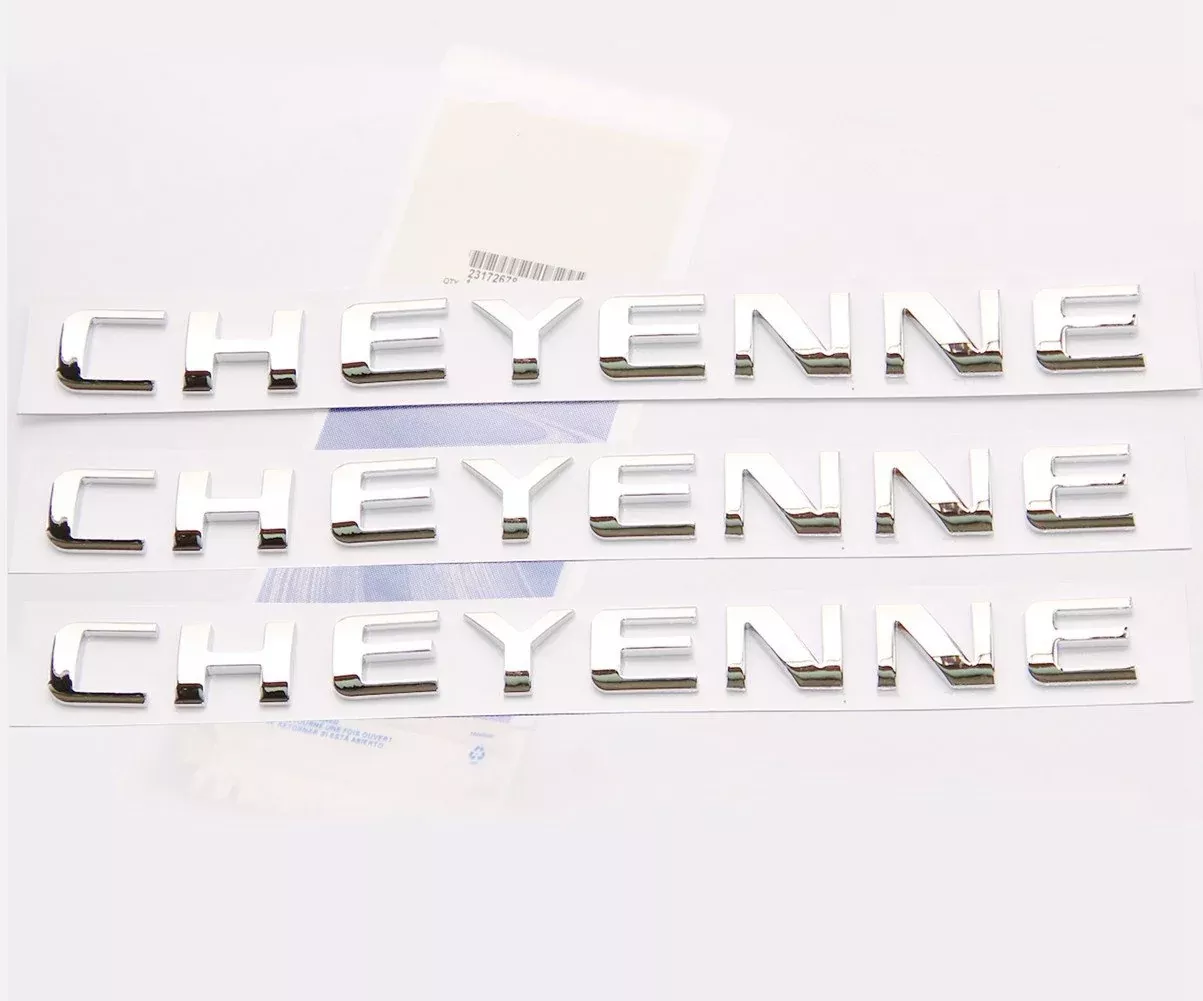 Yoaoo Chrome Cheyenne Nameplates Emblems Badge, 3D Plastic, Compatible with Silverado, Model CS0-3-CHEYENNE-CH
