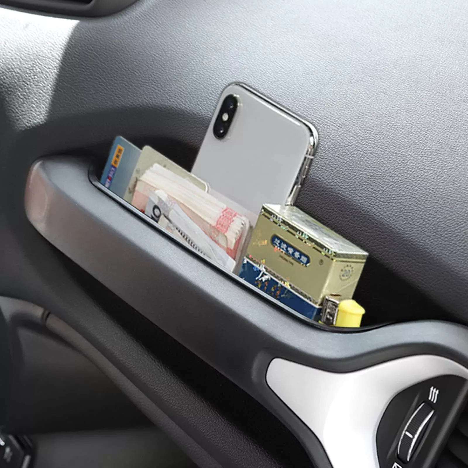 Yoctm Grabtray Interior Storage For Jeep Renegade 2015 2016 2017 2018 2019 2020 2021 2022 2023 Co-Pilot Grab Bar Storage Tray Organizer Box Phone Holder Accessories With Rubber Pad