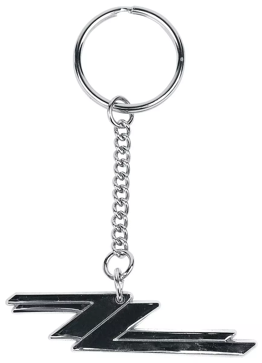 ZZ Top Keychain – Twin Z’s, Aluminum, Silver, One Size
